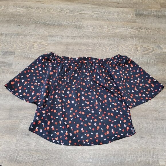 7 FOR ALL MANKIND | Floral Print Off the Shoulder Blouse Top | Sz. S - Picture 5 of 5
